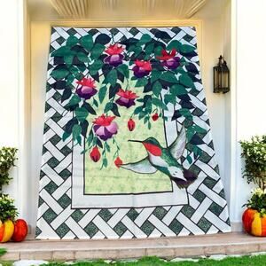 39" Spring Garden House Flag Flowers Lattice Bird Cheery Troutman Outdoor Decor